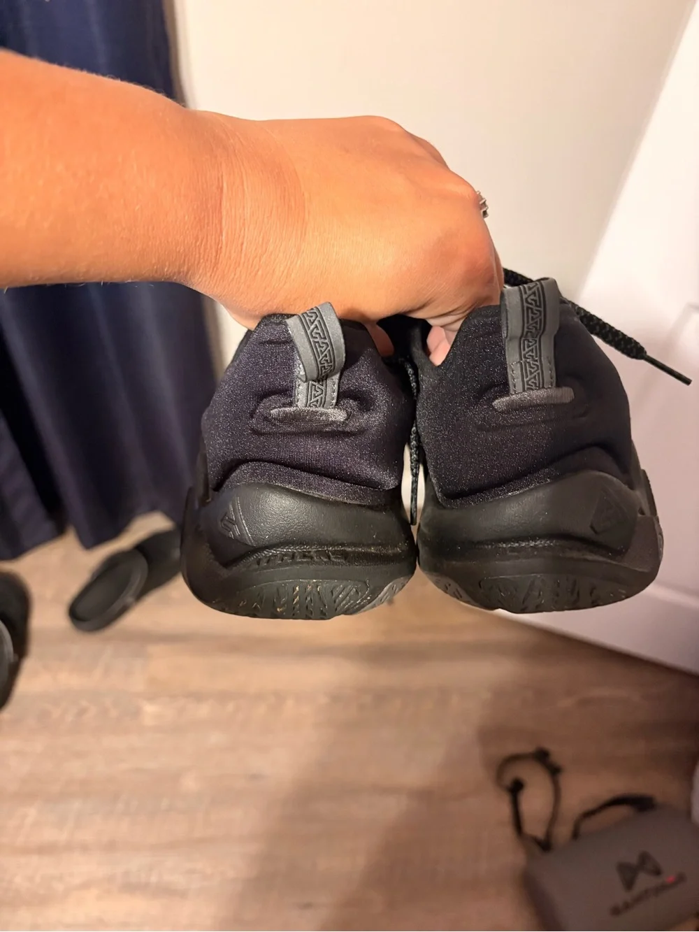 Nike Kids Black Athletic Sneakers with Reflective Swoosh